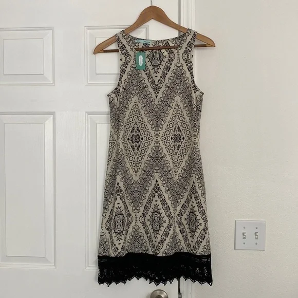 NWT Maurice’s black and cream sleeveless shift dress. - Picture 1 of 14